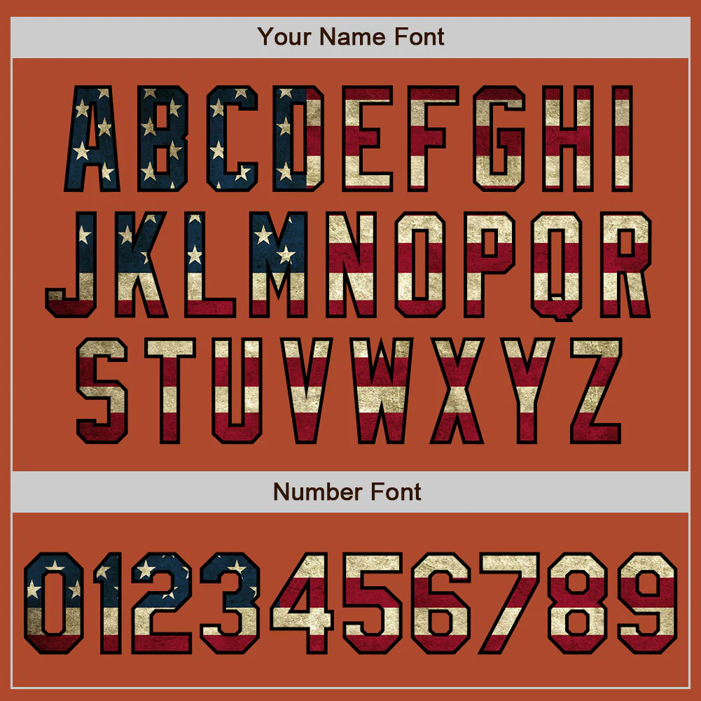 Custom Texas Orange Vintage USA Flag Black-Cream Bomber Varsity Letterman Zipper Jacket - Image 6